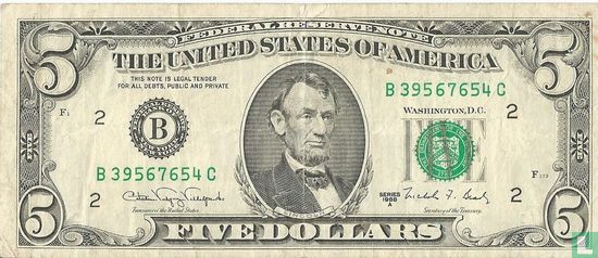 United States 5 dollars 1988 B - Image 1