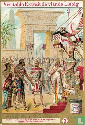 Amonasro, roi d'Ethiopie, et Aïda , sa fille, implorent...