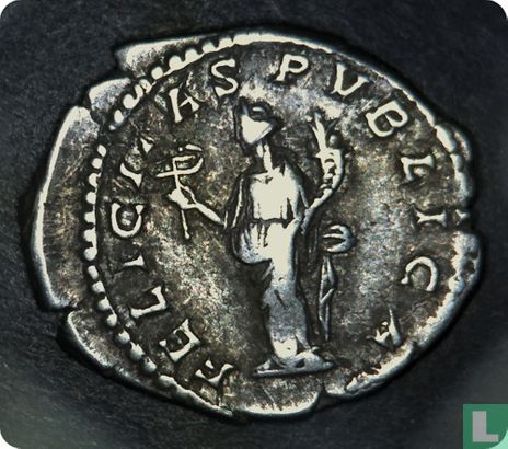 Denier de l'Empire romain, AR, 197-209 AD, Geta comme Caesar sous Septime Sévère, Rome, AD 203 - Image 2