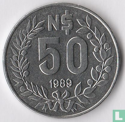 Uruguay 50 nuevos pesos 1989 (thin writing) - Image 1