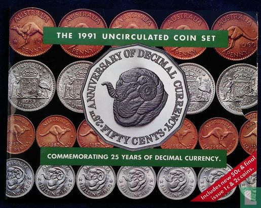 Australië jaarset 1991 "25th anniversary of decimal currency" - Afbeelding 1