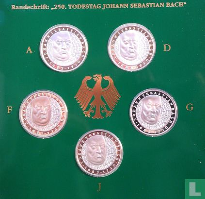 Germany mint set 2000 (PROOF) "250th anniversary Death of Johann Sebastian Bach" - Image 3