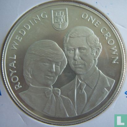 Gibraltar 1 crown 1981 (PROOF) "Royal Wedding of Prince Charles and Lady Diana" - Afbeelding 2