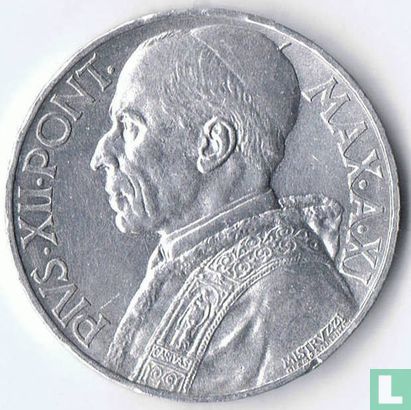Vatican 10 lire 1949 - Image 2