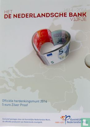 Netherlands 5 euro 2014 (PROOF - colourless - folder) "200 years of the Netherlands Central Bank" - Image 3