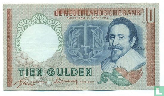 Netherlands 10 guilder 1953 replacement - Image 2