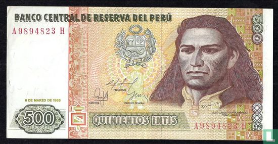 Peru 500 Intis 1986 - Afbeelding 1