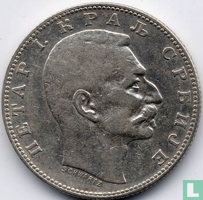 Serbie 1 dinar 1904 - Image 2