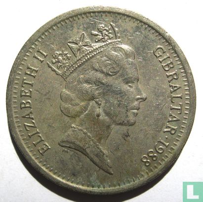 Gibraltar 10 pence 1988  (AB) - Image 1