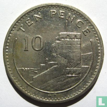 Gibraltar 10 pence 1988  (AB) - Image 2