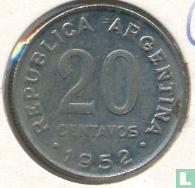 Argentinië 20 centavos 1952 (koper-nikkel) - Afbeelding 1