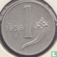 Italië 1 lira 1956 - Afbeelding 1