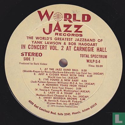 The world's greatest Jazzband of Yank Lawson & Bob Haggart in concert vol. 2 at Carnegie Hall - Bild 3