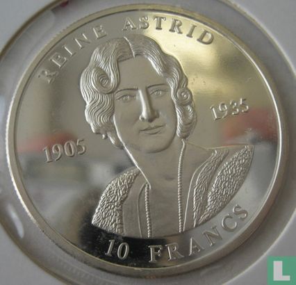 Congo-Kinshasa 10 francs 2002 (PROOF) "Queen Astrid" - Image 2