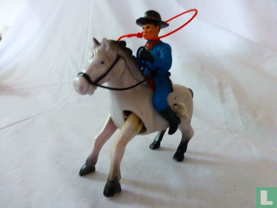 Cowboy op wit paard,