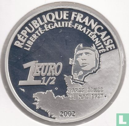 Frankreich 1½ Euro 2002 (PP) "75th anniversary of the first solo flight over the Atlantic without stopover" - Bild 1