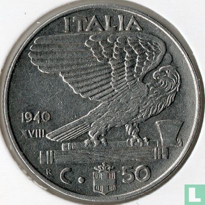 Italie 50 centesimi 1940 (magnétique) - Image 1