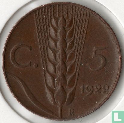Italie 5 centesimi 1922 - Image 1