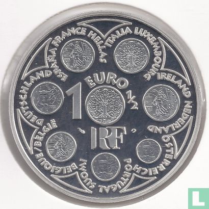 Frankrijk 1½ euro 2002 (PROOF) "Introduction of the euro" - Afbeelding 2