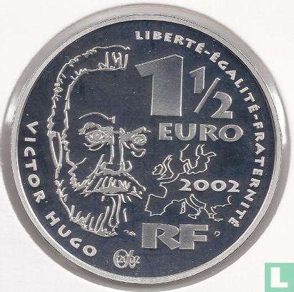 Frankrijk 1½ euro 2002 (PROOF) "200th anniversary of the birth of Victor Hugo" - Afbeelding 1