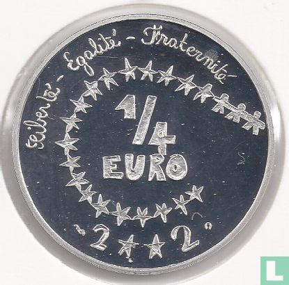 France ¼ euro 2002 (PROOF - silver) "Children's design" - Image 1