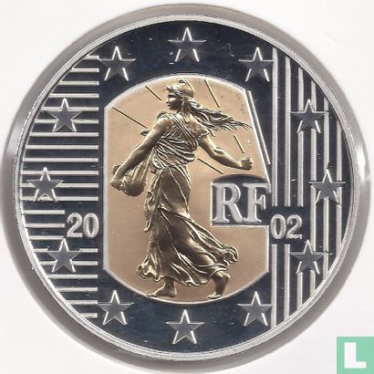 Frankrijk 5 euro 2002 (PROOF) "Bye bye le Franc" - Afbeelding 1