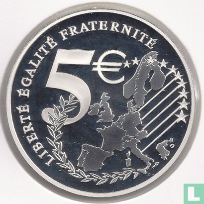 Frankrijk 5 euro 2002 (PROOF) "Bye bye le Franc" - Afbeelding 2