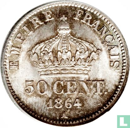 Frankrijk 50 centimes 1864 (A) - Afbeelding 1