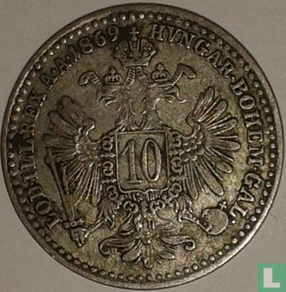 Autriche 10 kreuzer 1869 - Image 1