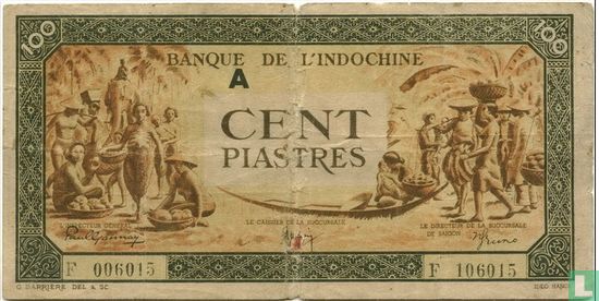 Indochine française 100 piastres - Image 1