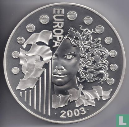 Frankrijk 50 euro 2003 (PROOF - zilver) "First anniversary of the euro" - Afbeelding 1