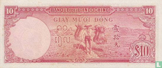 Frans Indochina 10 Piastres - Afbeelding 2