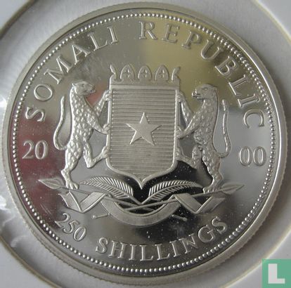 Somalia 250 shillings 2000 (PROOF) "Rhinoceros" - Image 1