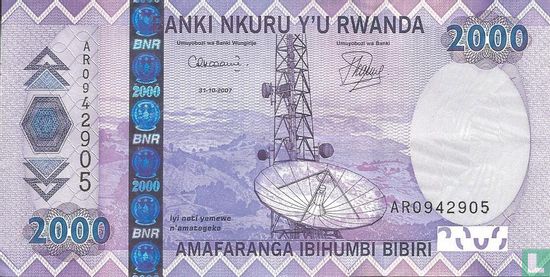Rwanda 2,000 Francs 2007 - Image 1