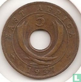 East Africa 5 cents 1937 (KN) - Image 1