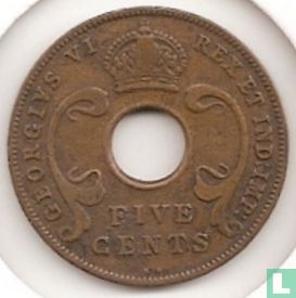 Afrique de l'Est 5 cents 1937 (KN) - Image 2