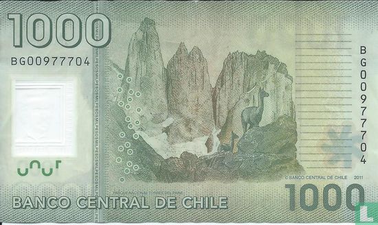 Chile 1,000 Pesos 2011 - Image 2