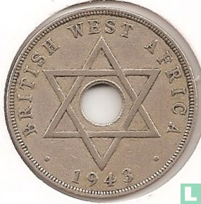 Brits-West-Afrika 1 penny 1943 (H) - Afbeelding 1