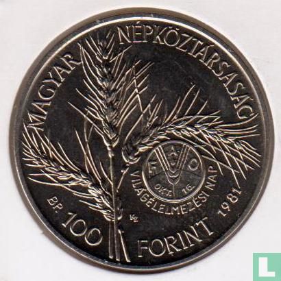 Hongarije 100 forint 1981 "FAO - World Food Day" - Afbeelding 1