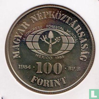 Ungarn 100 Forint 1984 "9th World forestry congress in Mexico city" - Bild 1