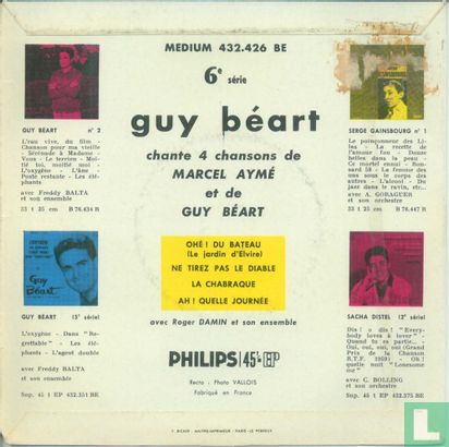 Guy Béart chante 4 chansons de Marcel Aymé et de Guy Béart - Afbeelding 2