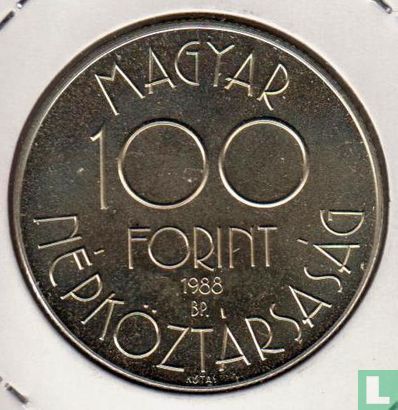 Hongrie 100 forint 1988 "1990 Football World Cup in Italy" - Image 1