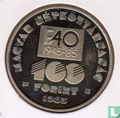 Ungarn 100 Forint 1985 "40th anniversary Foundation of FAO" - Bild 1