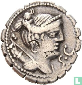 Roman Republic. Ti. Claudius Nero, AR Denarius Rome 79 BC. - Image 1