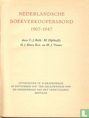 Nederlandsche Boekverkoopersbond 1907-1947 - Image 3