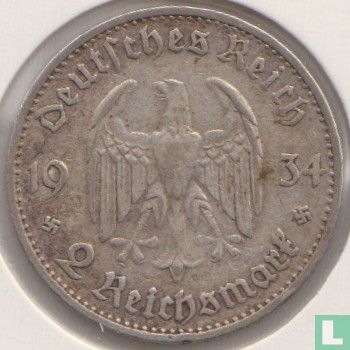 German Empire 2 reichsmark 1934 (G) "First anniversary of Nazi Rule" - Image 1