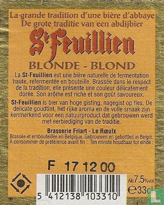 St. Feuillien Blonde-Blond - Afbeelding 2