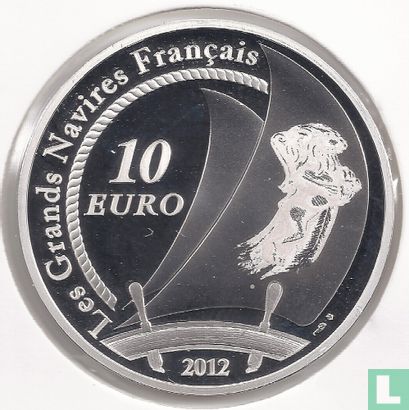 France 10 euro 2012 (PROOF) "L'Hermione" - Image 1