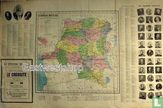 Belgisch Kongo . Congo Belge Map Administratief . Economisch .