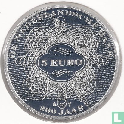 Netherlands 5 euro 2014 (PROOF - colourless) "200 years of the Central Netherlands Bank" - Image 2